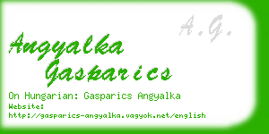 angyalka gasparics business card